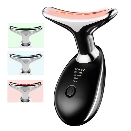 Revitalize Your Skin: 3-Color Neck and Face Massager for Rejuvenation and Sculpting